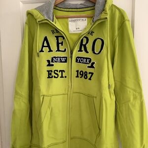 Brand new Aeropostale zip up hoodie Lime green xl